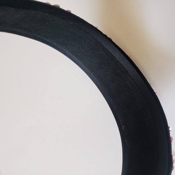 Handmade Full Black Fuchsia Crystal Beads Headband with Sequins For Women - Picture 7 of 7